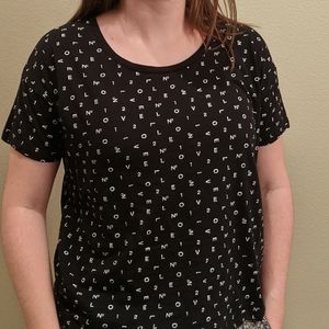 Jumbled letter shirt